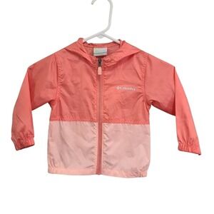Columbia Baby Toddler Full Zip‎ Windbreaker Jacket Pink Coral Infant Coat